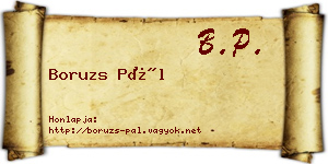Boruzs Pál névjegykártya